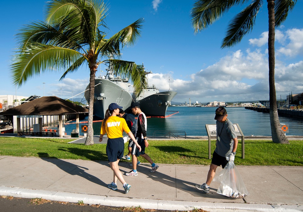 Japanese Sailors organized joint base cleanup