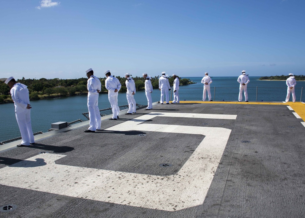 Peleliu departs Pearl Harbor-Hickham