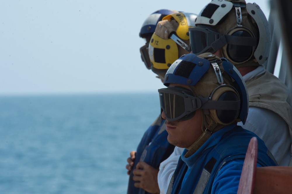 USS Arleigh Burke flight deck operations