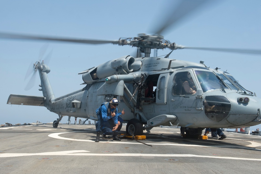 USS Arleigh Burke flight deck operations