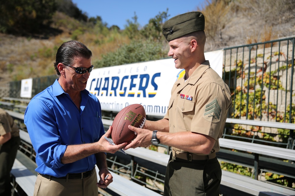 Marines, Sailors attend San Diego Chargers training