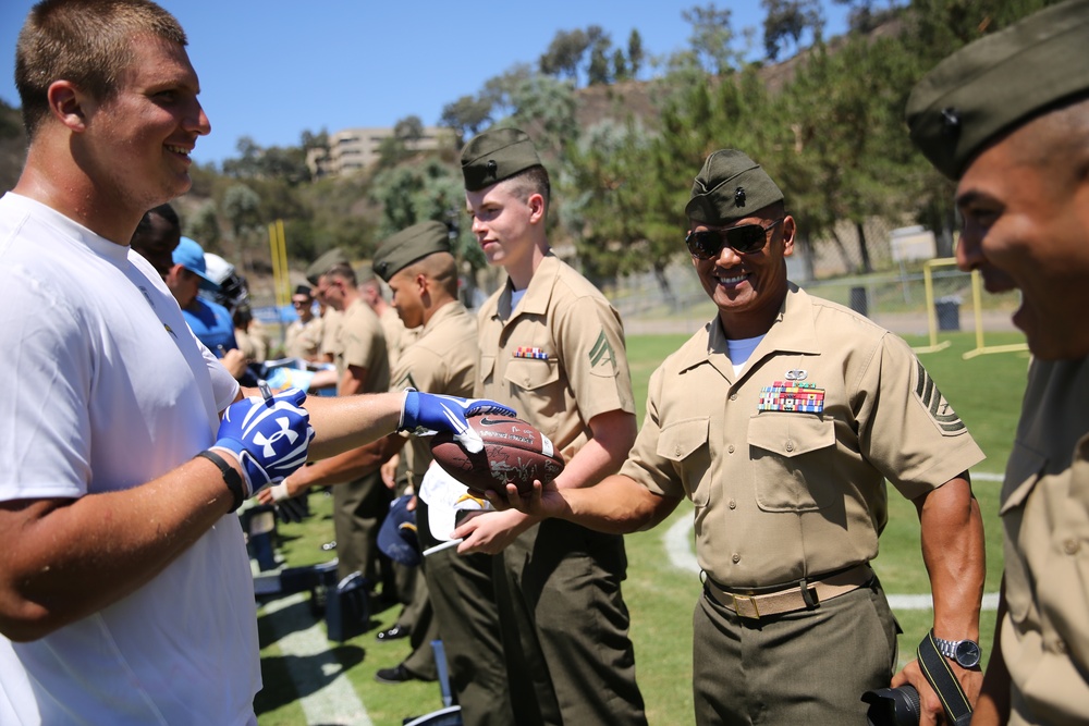 Marines, Sailors attend San Diego Chargers training