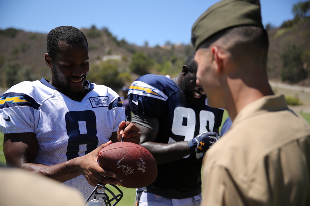 Marines, Sailors attend San Diego Chargers training
