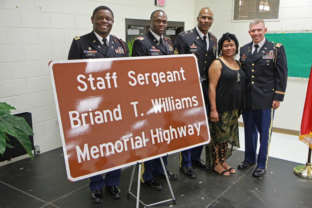 Staff Sgt. Briand T. Williams Memorial Highway Dedication