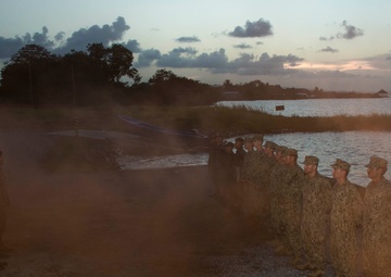 US Navy divers participate in a closing ceremony with Guatemalan divers as part of Southern Partnership Station '14