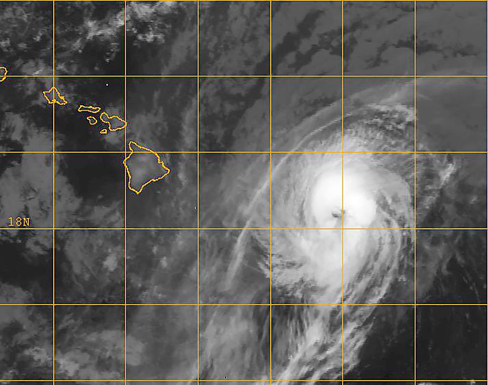 Hurricane Iselle infrared satellite image