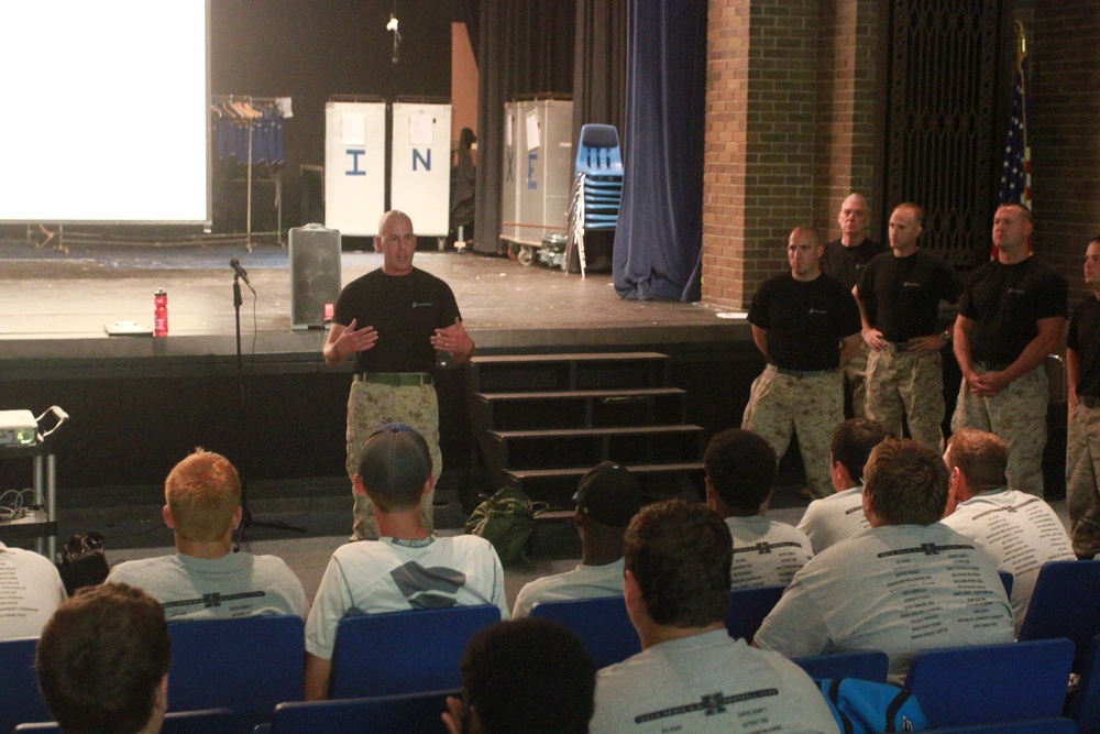 Marines conduct leadership seminar with Xenia HS Football Team