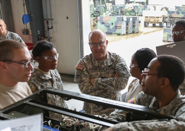 Command Sgt. Maj. Brunk W. Conley visits with Georgia National Guard Soldiers