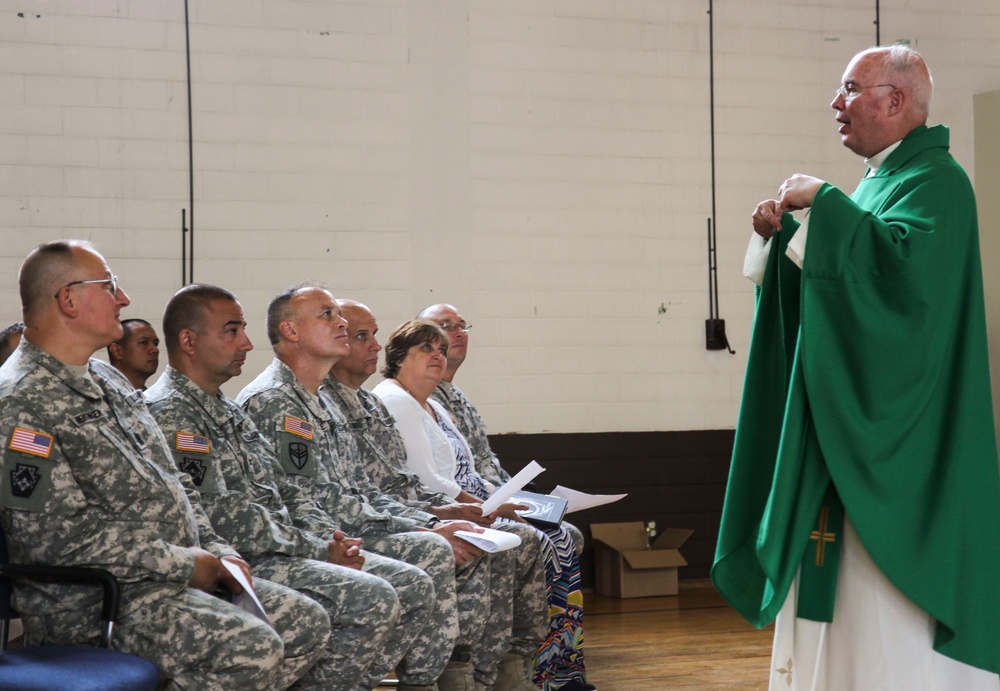 Chaplain Coyle Gives his final sermon as a Soldier