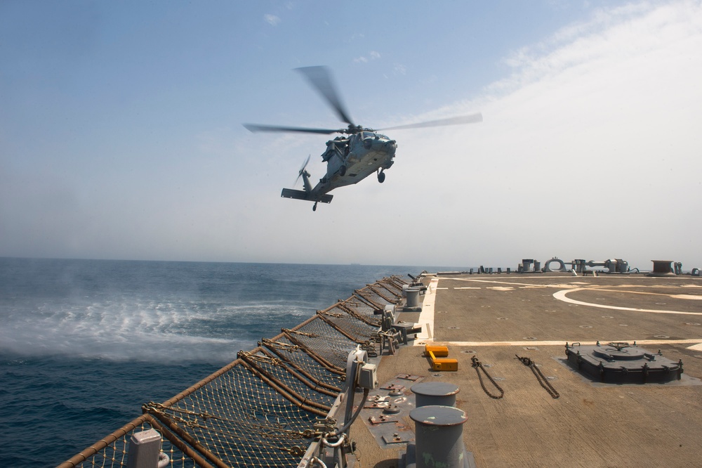 USS Arleigh Burke flight deck operations