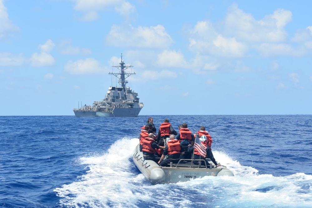 USS Ross small boat operations