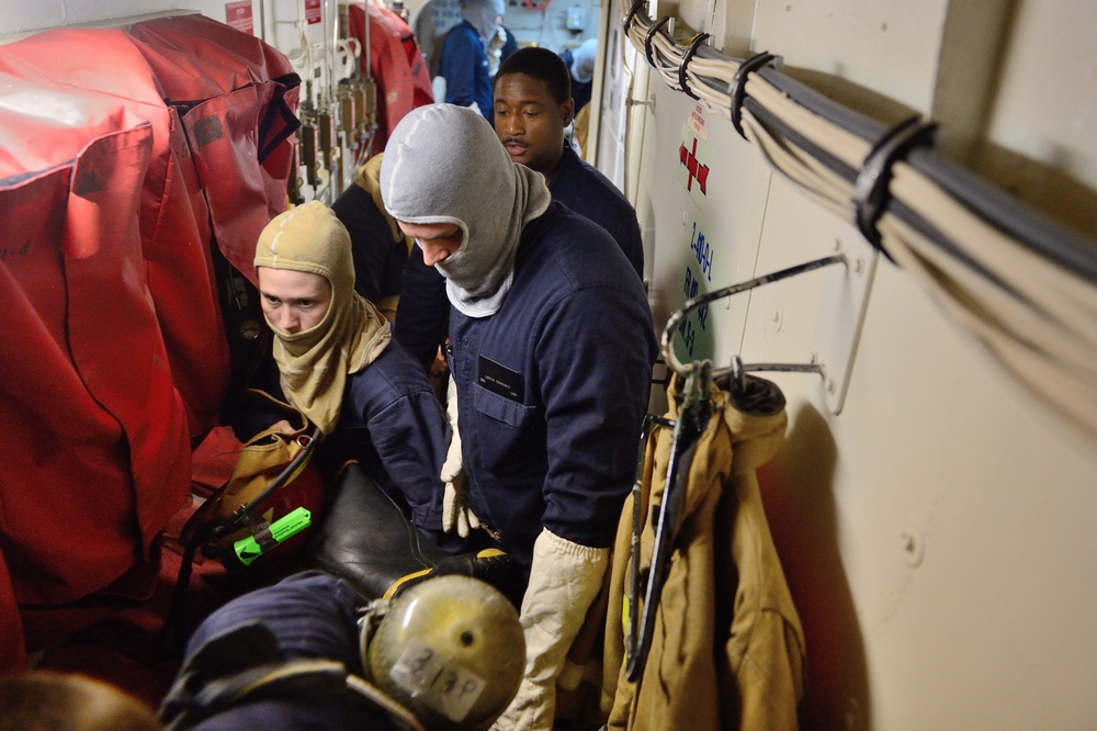 USS Ross general quarters drill