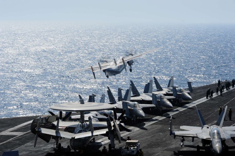 USS George HW Bush supports maritime security operations and theater security cooperation efforts in the US 5th Fleet area of responsibility