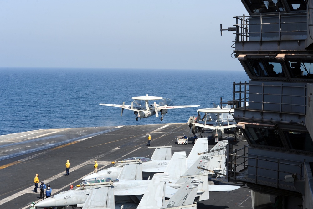 USS George H.W. Bush flight deck activity