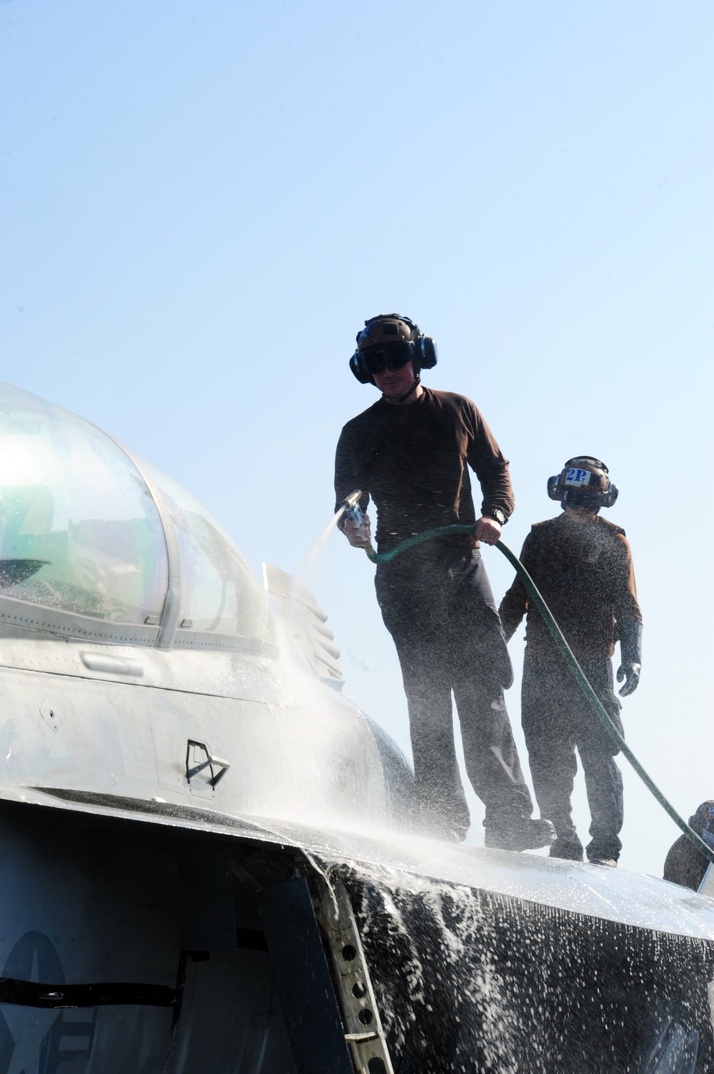 USS George H.W. Bush flight deck activity