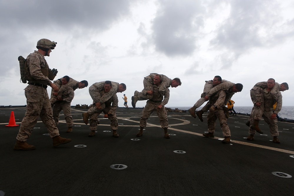 Combat conditioning elevates 11th MEU NCOs on USS Comstock