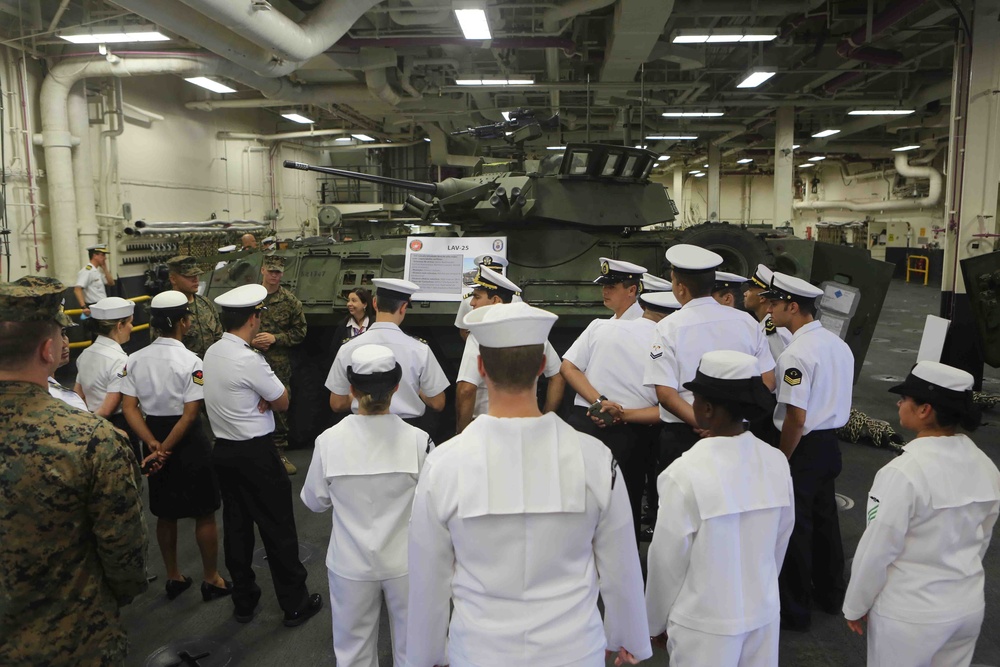 Brazilian military visits USS America