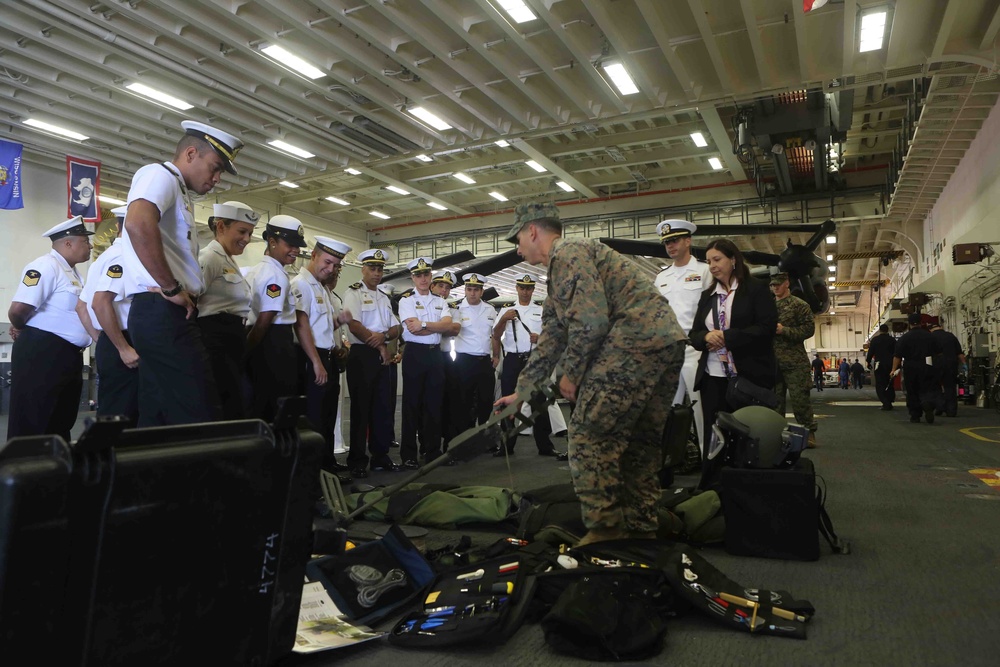 Brazilian military visits USS America