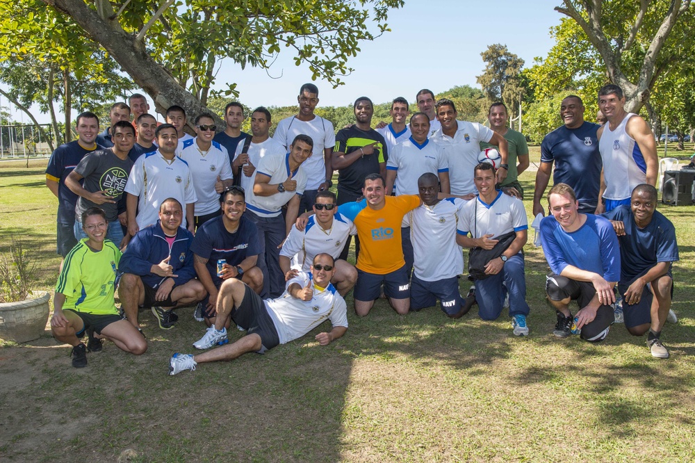 Soccer match with Brazilian navy