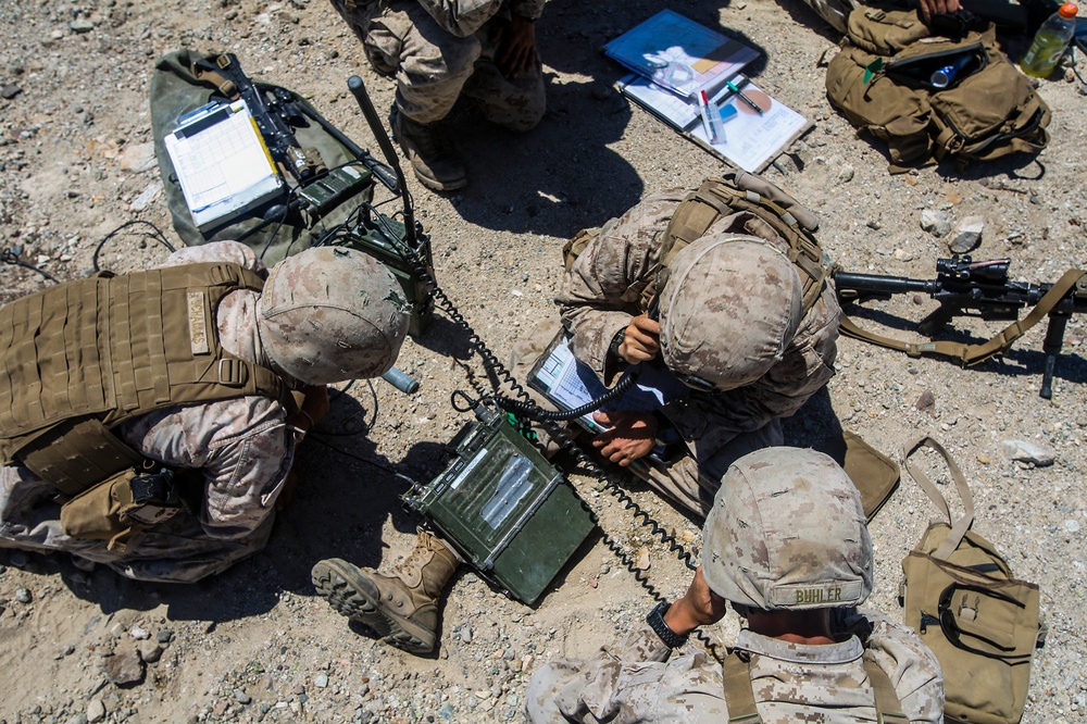 1/1 Marines Call for Fire during Large Scale Exercise 2014