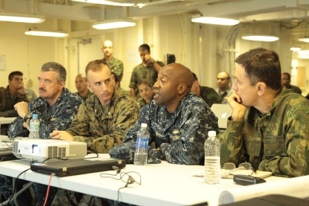 Brazilian Marines, U.S. Sailors and Marines conduct rapid response planning process
