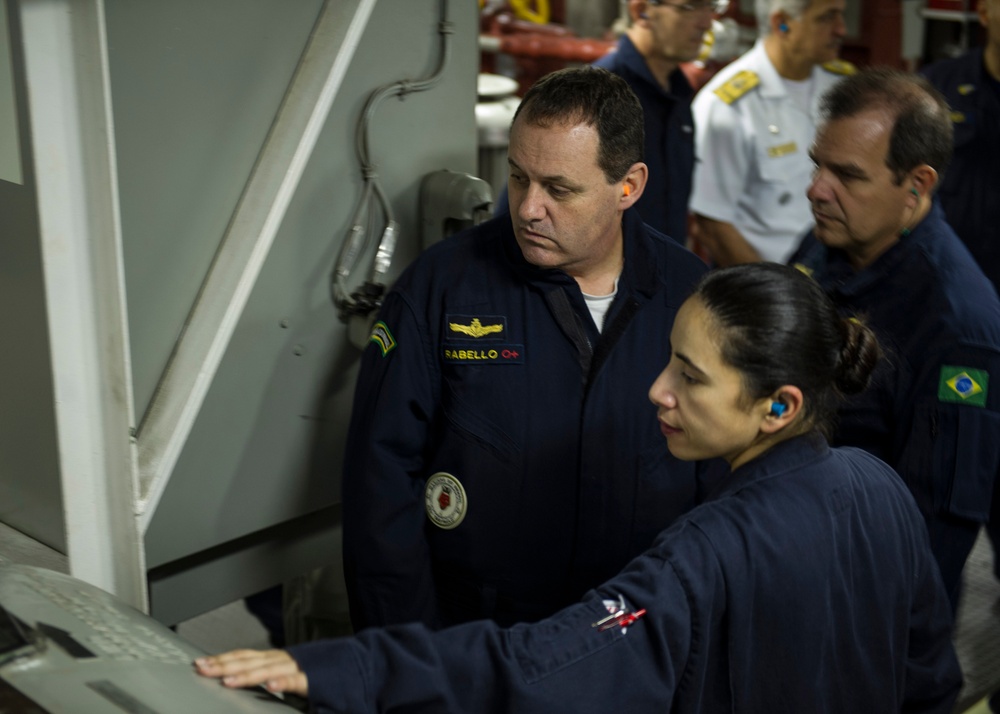 Brazil distinguished visitors aboard USS America