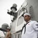 Manning the rails as USS America departs Rio De Janeiro