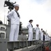 Manning the rails as USS America departs Rio De Janeiro