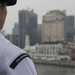 Manning the rails as USS America departs Rio De Janeiro