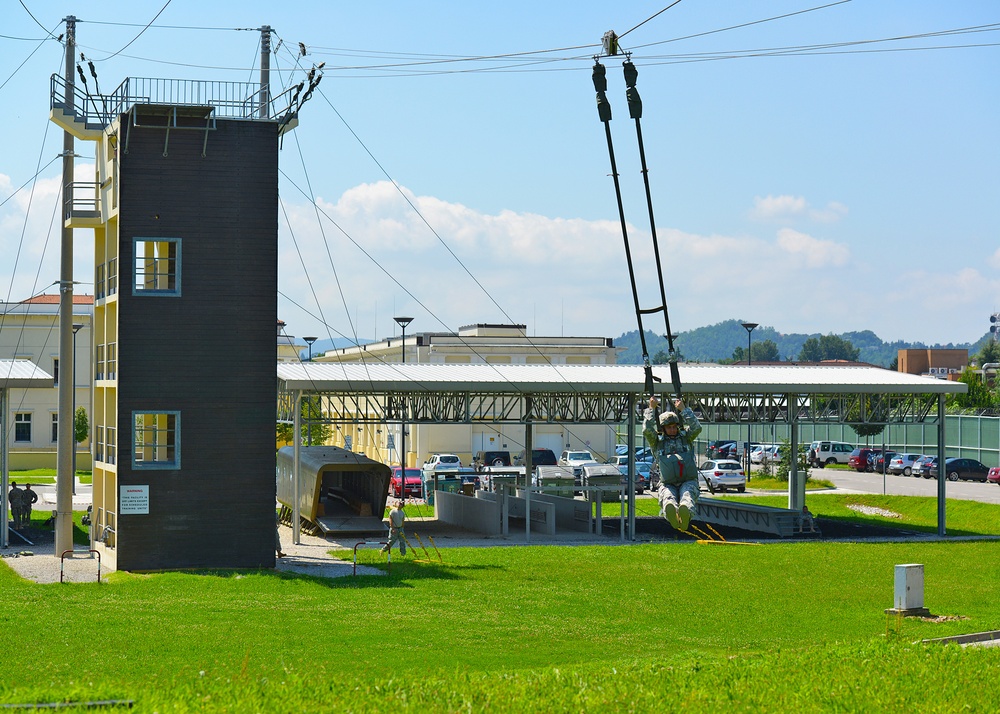 Basic Airborne Refresher Training at Caserma Ederle, Vicenza, Italy, August 04, 2014