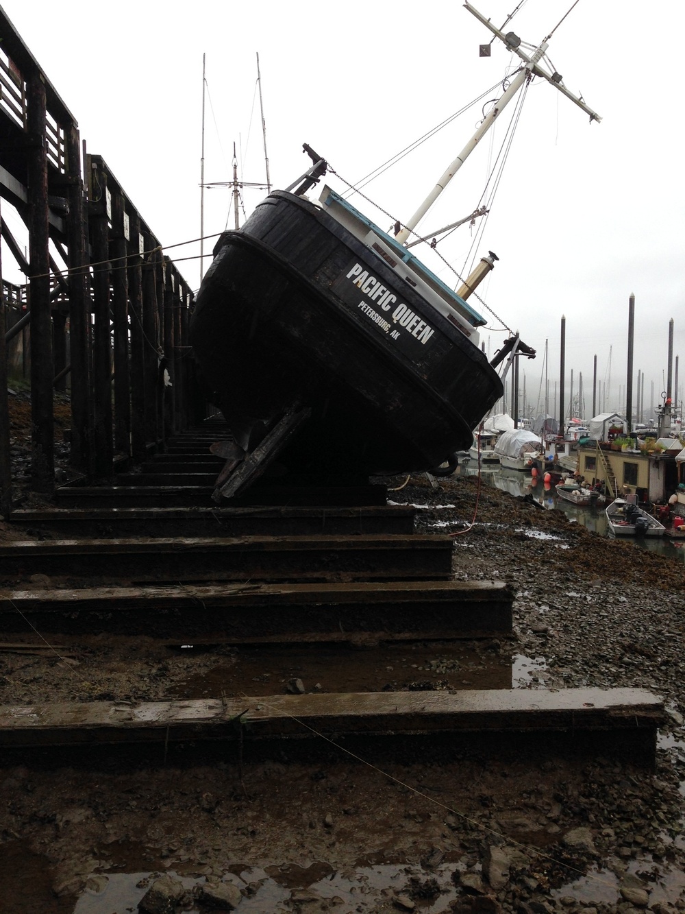 Grounded vessel Pacific Queen in Juneau, Alaska
