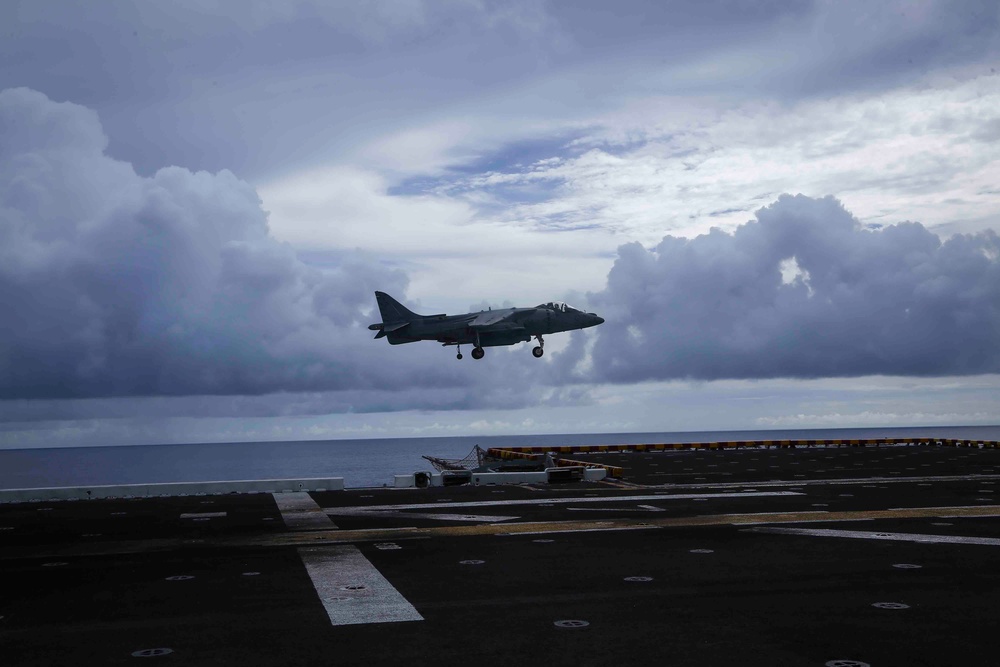 AV-8B Harrier hover exercise