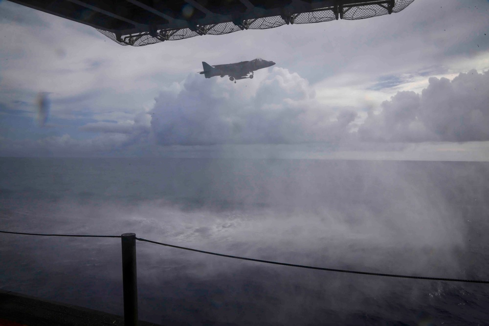 AV-8B Harrier hover exercise