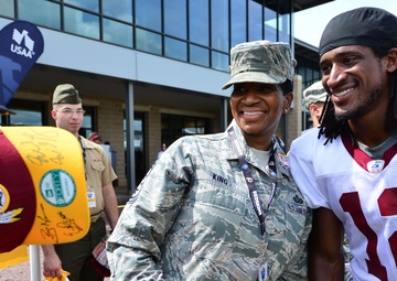 ‘Salute to Service’: Military members attend Washington Redskins practice