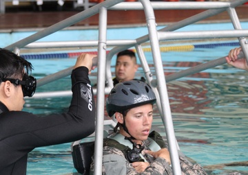 Pilots, crew dive into water survival training