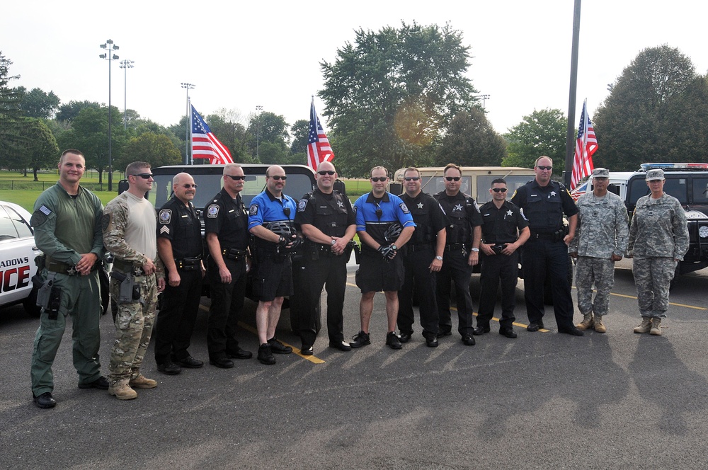 Local Army Reserve soldiers and police officers team up at National Night Out