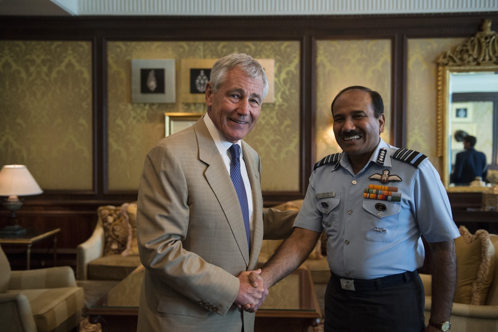 Hagel in New Delhi