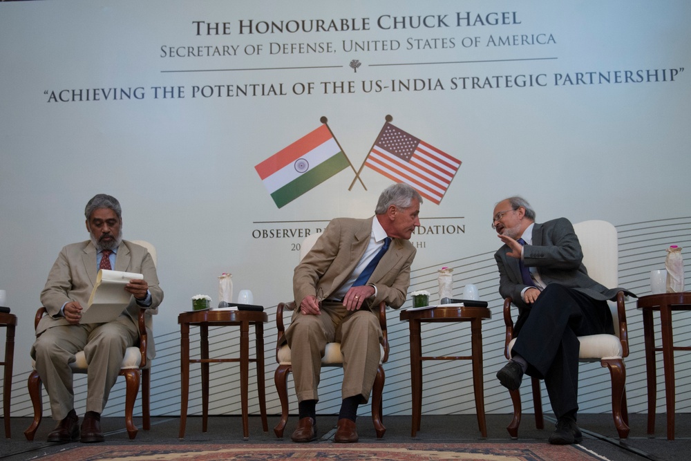 Hagel in New Delhi