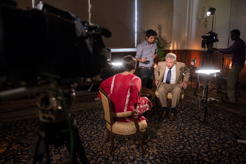 Hagel in New Delhi