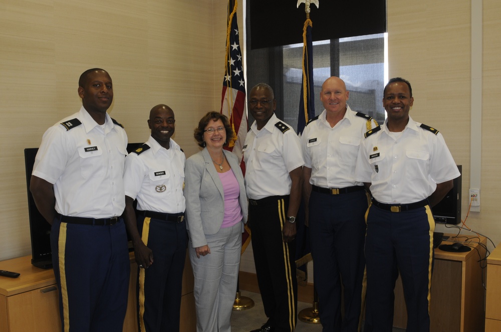 Commanding General of the District of Columbia National Guard, Major General Errol R. Schwartz visits the U.S. Embassy Kingston, Jamaica and meets with Deputy Chief of Missions, Elizabeth Martinez in Kingston, Jamaica.