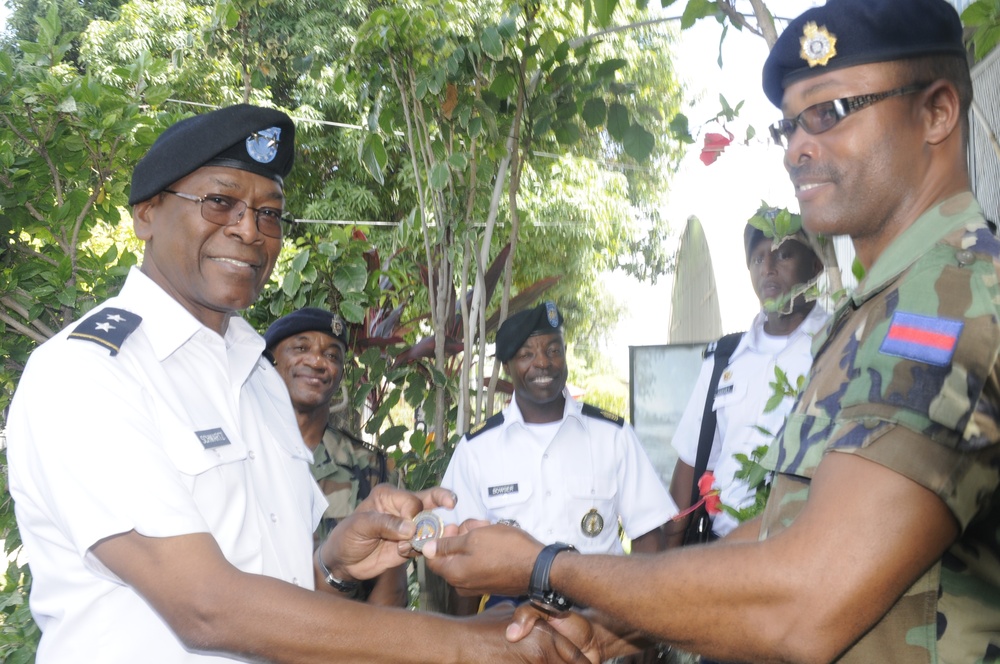 Commanding General of the District of Columbia National Guard, Major General Errol R. Schwartz visits Jamaica Defence Forces Headquarters in Kingston, Jamaica.