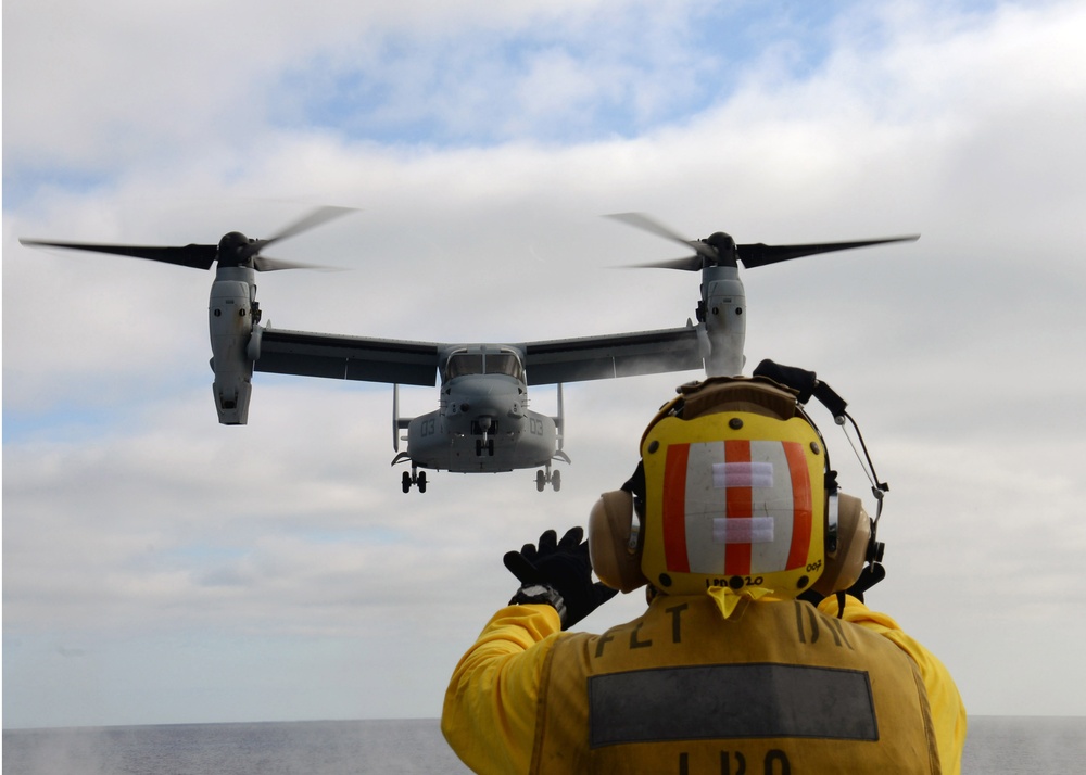 USS Green Bay flight deck operations