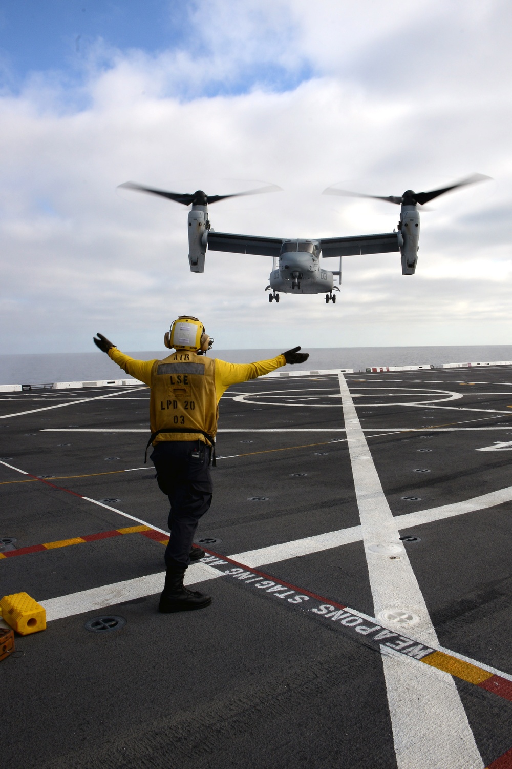 USS Green Bay flight deck operations