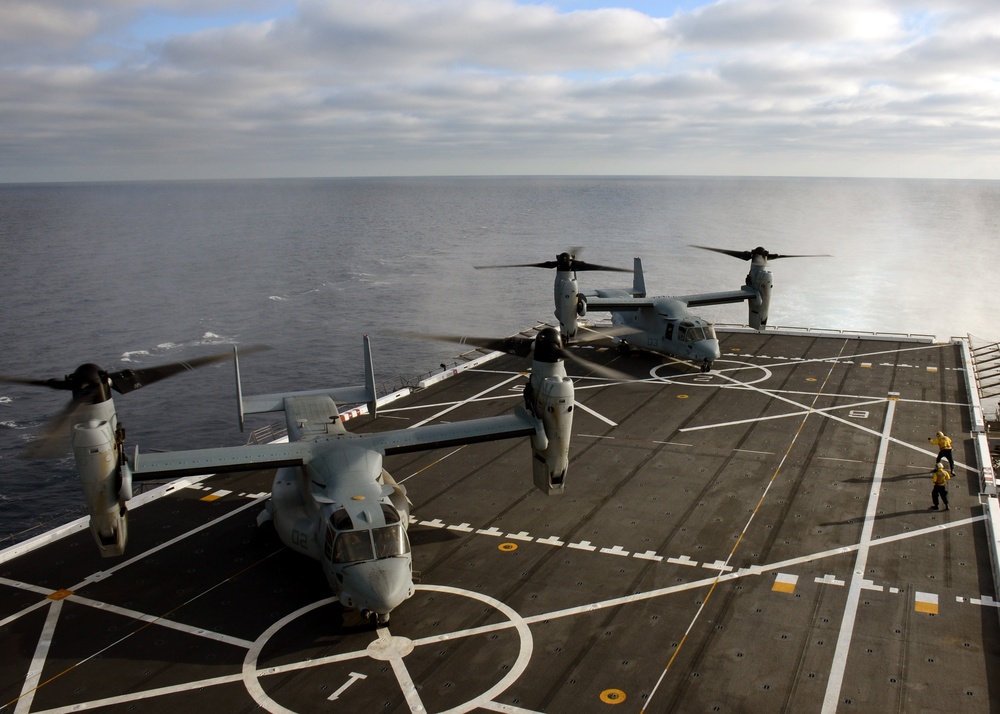 USS Green Bay flight deck operations