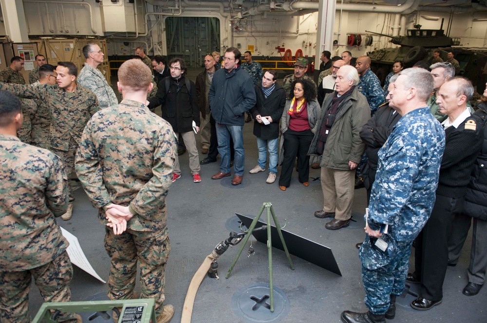 USS America receives distinguished visitors from Uruguay