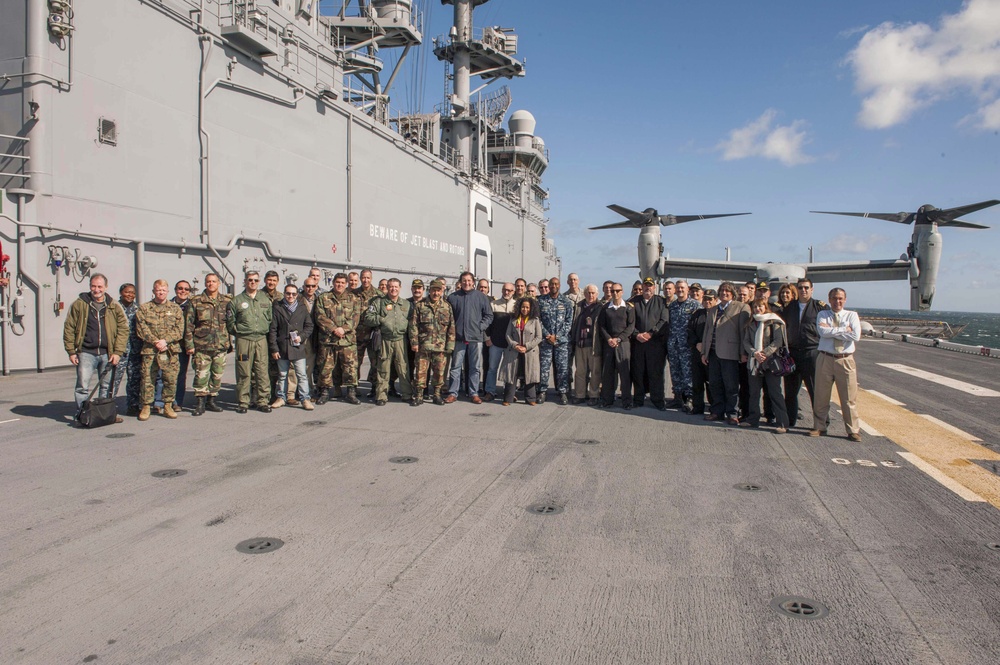 USS America receives distinguished visitors from Uruguay