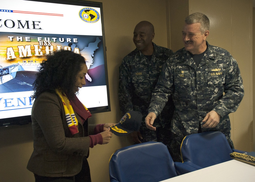 USS America receives distinguished visitors from Uruguay