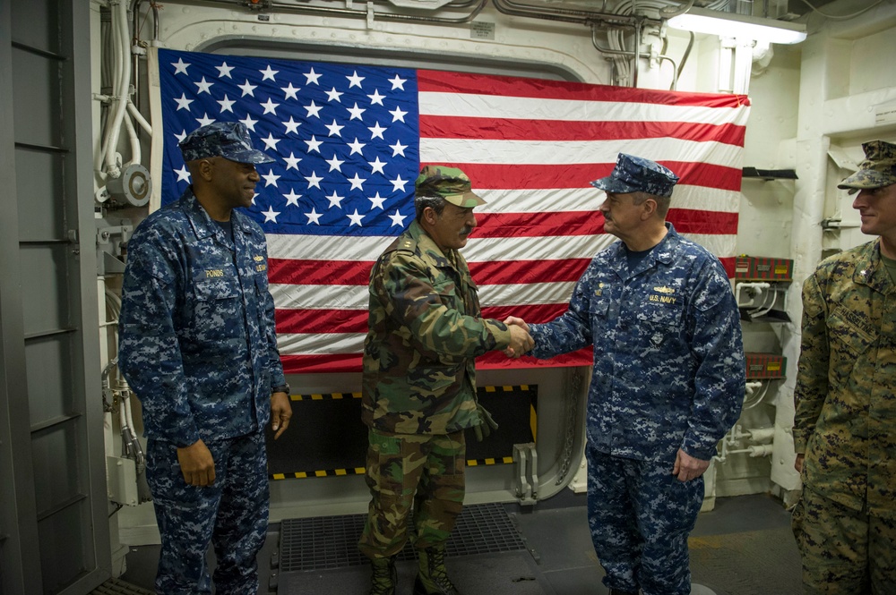 USS America receives distinguished visitors from Uruguay
