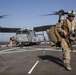 Marines arrive aboard Mesa Verde, aircraft take cargo