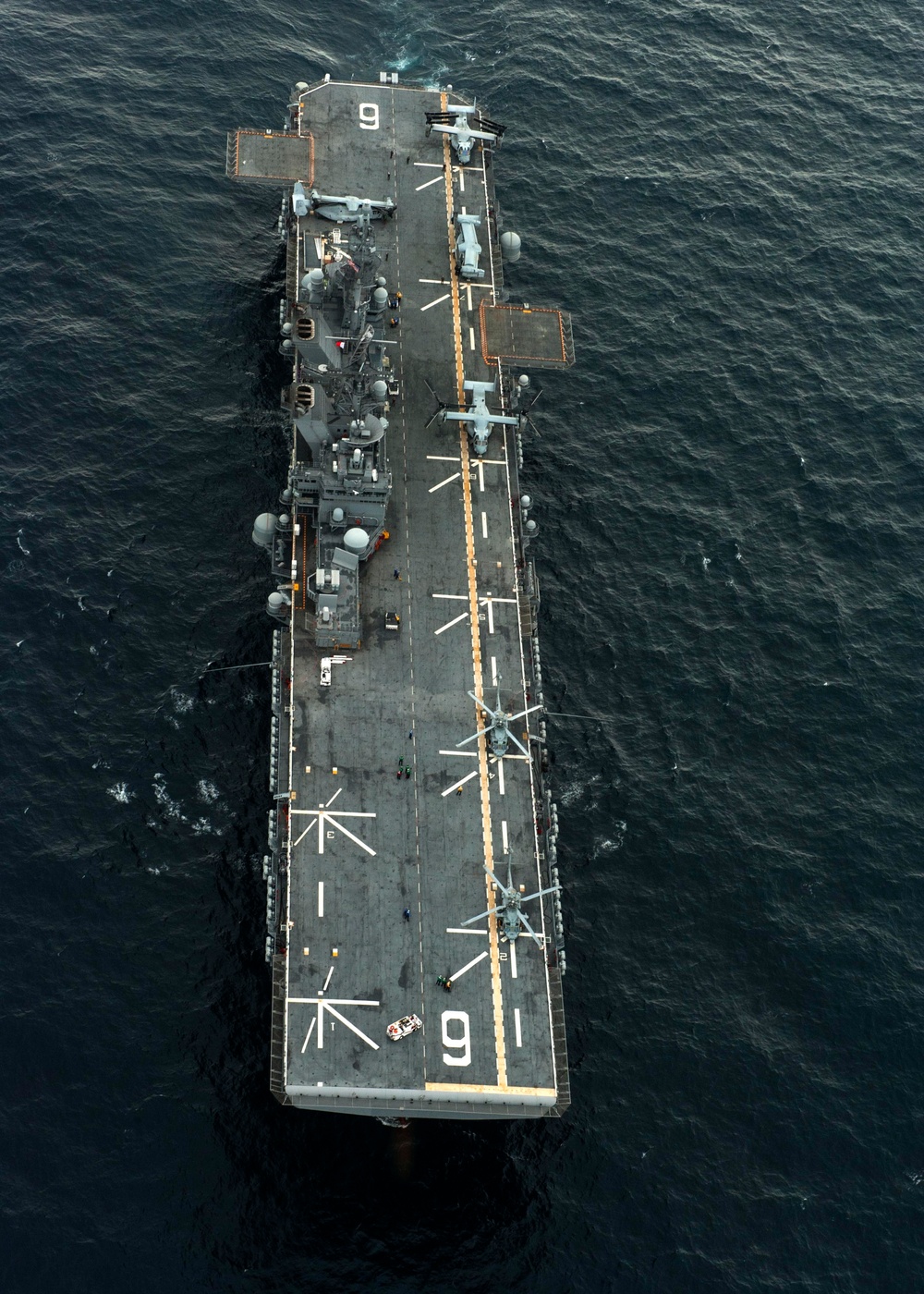 Future USS America sails through the Atlantic Ocean